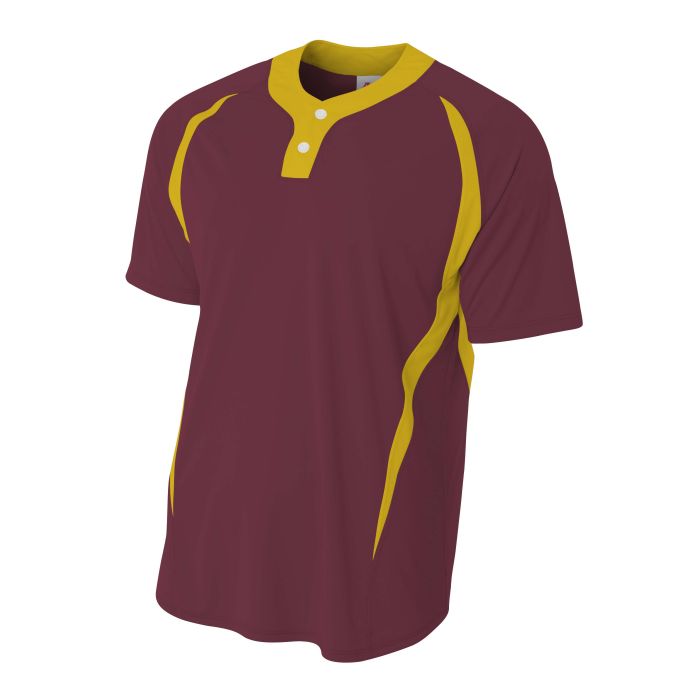 A4 Two Button Color Block Henley
