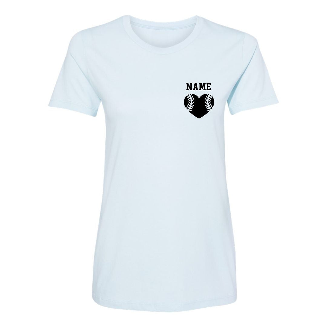 Baseball Heart w/Name or Team