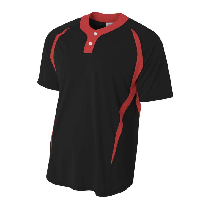 A4 Two Button Color Block Henley