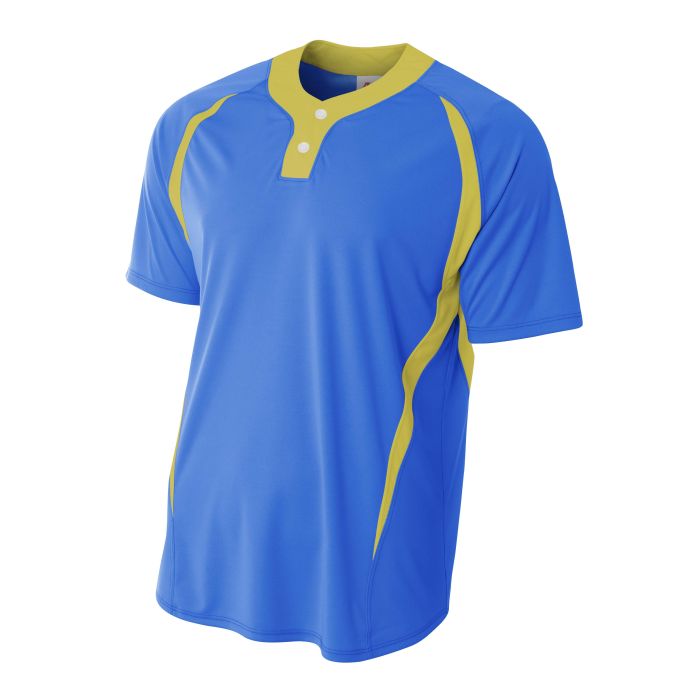 A4 Two Button Color Block Henley