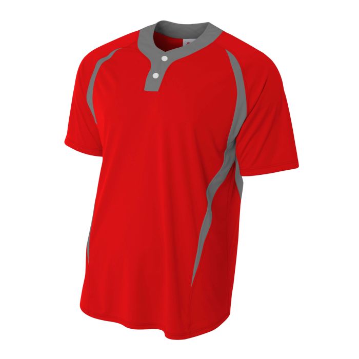 A4 Two Button Color Block Henley