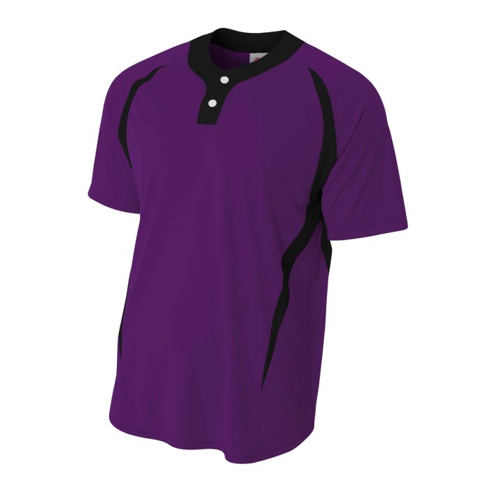 A4 Two Button Color Block Henley